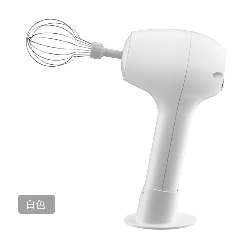 Wireless electric hand mixer - mini multifunctional milk frother, cream whisk, and automatic coffee stirrer with base