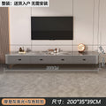 【no installation needed】200 modern grey rock slab + grey cabinet with black airplane legs tv stand