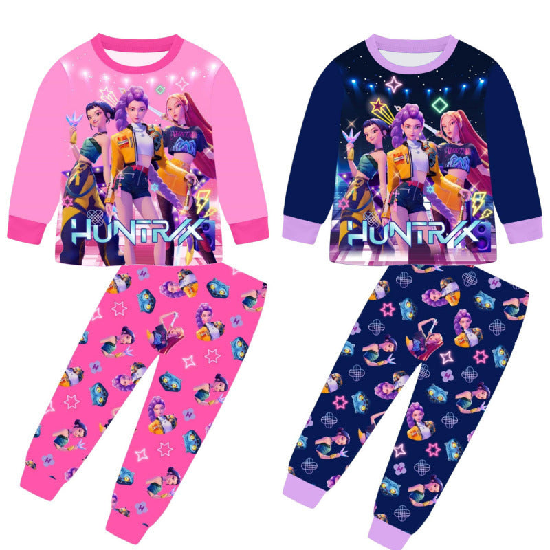 In stock! new cross-border witcher girls' long-sleeve pajama set - k-pop fashion loungewear