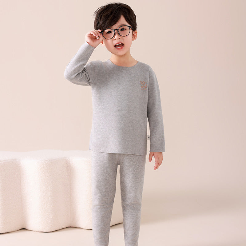 Kids silk cashmere boneless autumn clothes and long johns boys and girls home clothes baby heattechintimatessuit type a wholesale