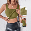 cross-border women's fashion solid color padded bralette top - versatile underwear, loungewear, and u-neck vest