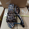 Za new 2024 fashion high heel pointed toe open toe leopard print thin one-strap bow detail backless mules sandals for women
