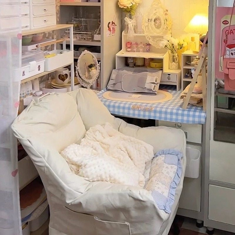 Beanbag chair single sofa chair dormitory lazy chair computer chair for home bedroom balcony lounge chair girl makeup chair