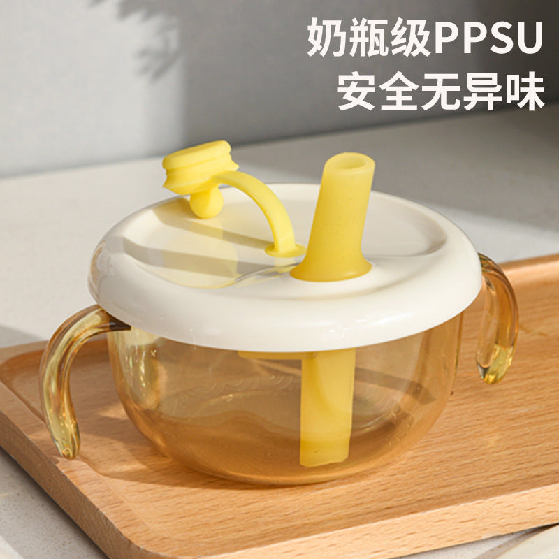 Baby feeding bowl with straw - multifunctional bowl for infants and toddlers, perfect for rice cereal, soup, and water - specialized children's tableware