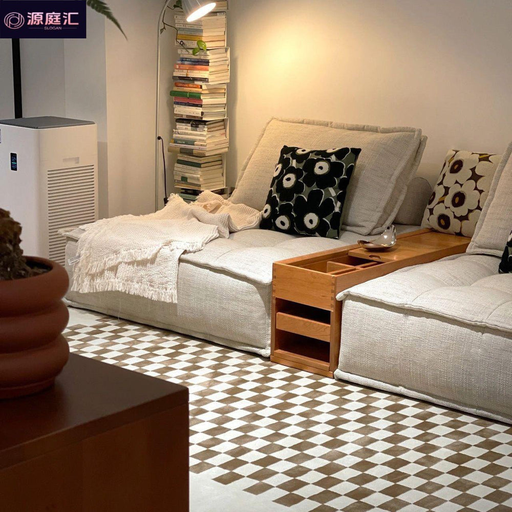 Lazy sofa apartment small apartment italian normcore living room popular technology cloth accessible luxury square single tofu sofa