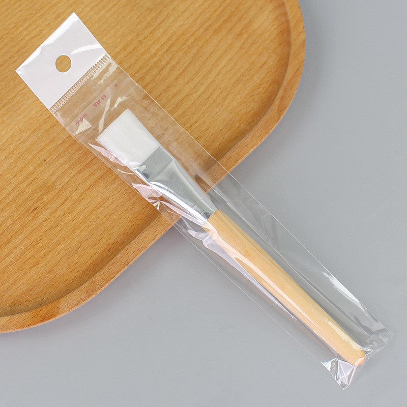 Beauty brush wooden pole facial mask brush beauty tool makeup brush solid wooden pole residual powder blush powder bottom loose powder brush