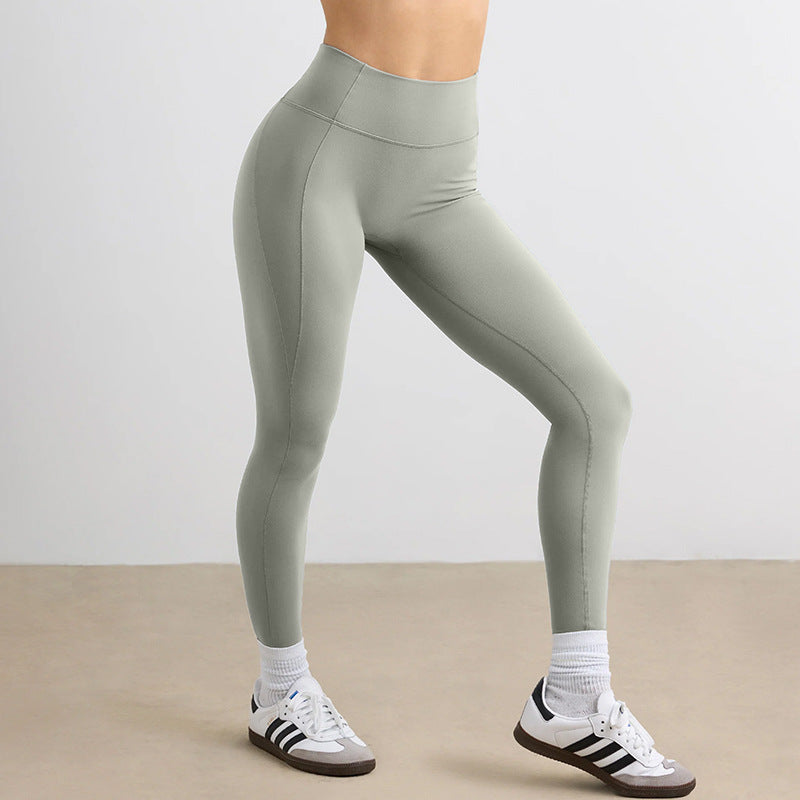 quick-drying tight yoga pants brushed tummy control high waist hip lifting fitness pants outwear running yoga pants