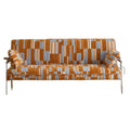 Nordic japanese style solid wood leather sofa - compact, creative, minimalist design for living room or bedroom - available in 3-seater and 2-seater options - natural wood aesthetic