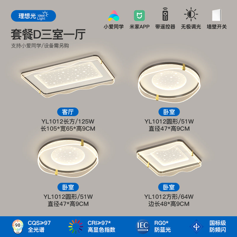 Full Spectrum Ceiling Light Living Room Light Modern Nordic Gypsy Bedroom Study Whole House Package Combination Zhongshan Lighting