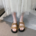 New arrivalcouple slippers thick sole summer outwearclassy sense of heightening shoes short women's sandals birkenstock one-line slippers
