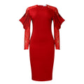 D443 european and american foreign trade women's clothing cross-border new arrival fashionable elegant lace patchwork slim sexy ol african dress