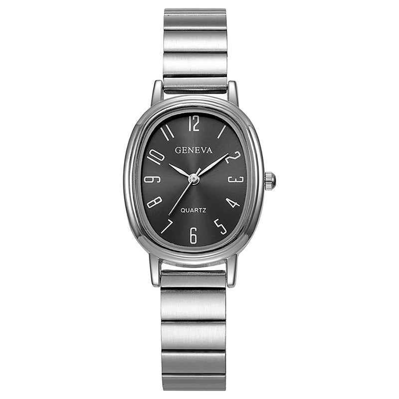 new arrival alloy bamboo steel band oval case arabic numerals watch factory direct sales quartz watch