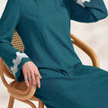 Women's summer long sexy knitted pajama set - two-piece spring/autumn crew neck loose fit casual fashion loungewear
