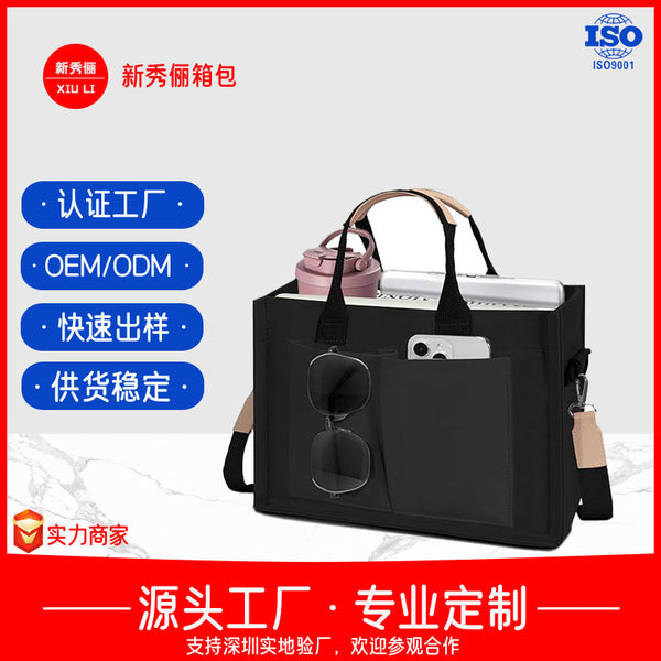 Women's canvas tote bag with pocket laptop work beach gym messenger bag wallet daily bag