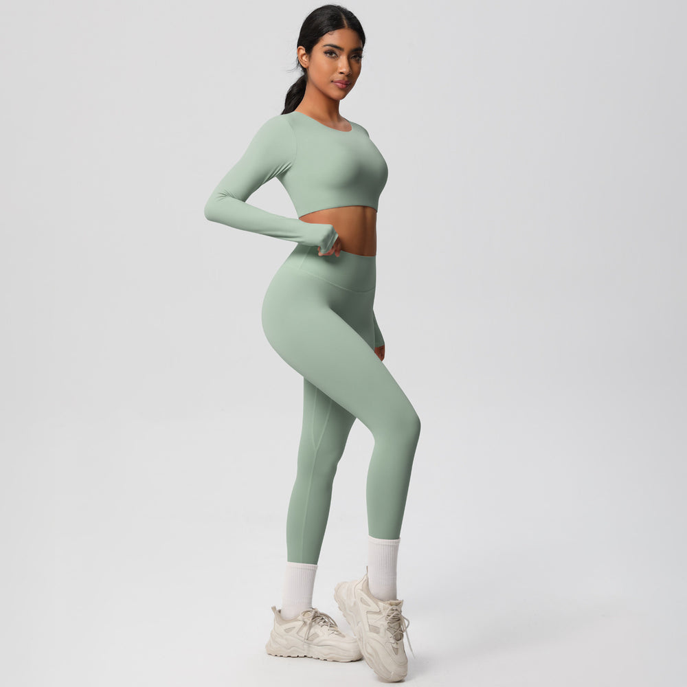 New european and american style fleece-lined yoga set - cloud-like, quick-drying activewear for women's outdoor running and fitness