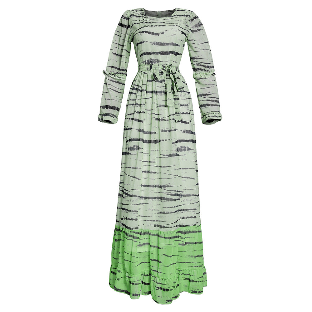 African plus size women's new summer chiffon two-piece ruffle dress  maxi dress factory wholesale