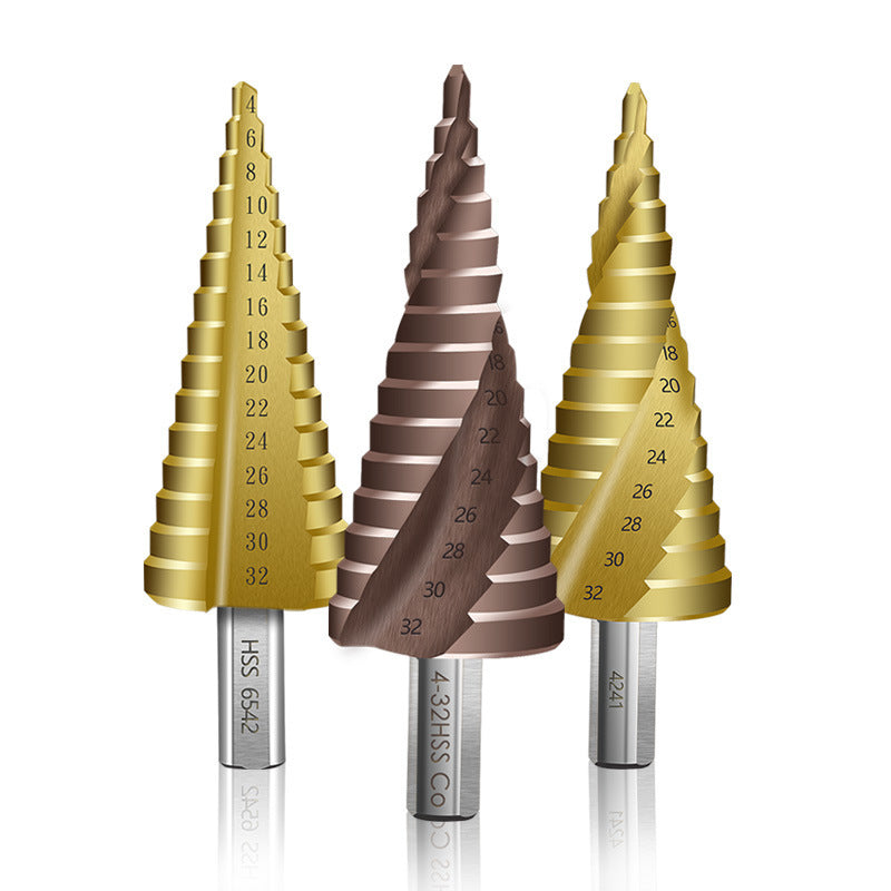 Pagoda drill bit hole opener universal drilling steel super hard reaming tapered metal multi-function stainless steel step drill