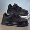 2026 men's spring premium low-top casual sneakers: versatile, thick-soled, height-increasing leather white shoes for men