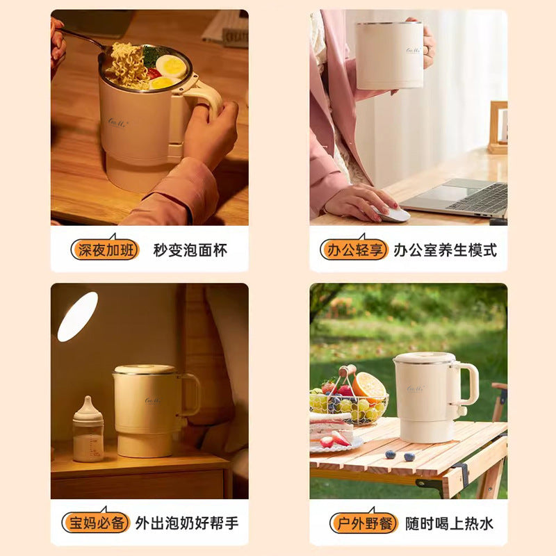 portable multifunctional foldable kettle 304 stainless steel small electric cooking pot instant noodle cup electric water kettle