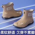 Short fashionmen's abrasion resistant kitchen fishing rain boots men's waterproof rain shoes non-slip work site rubber shoes heattech