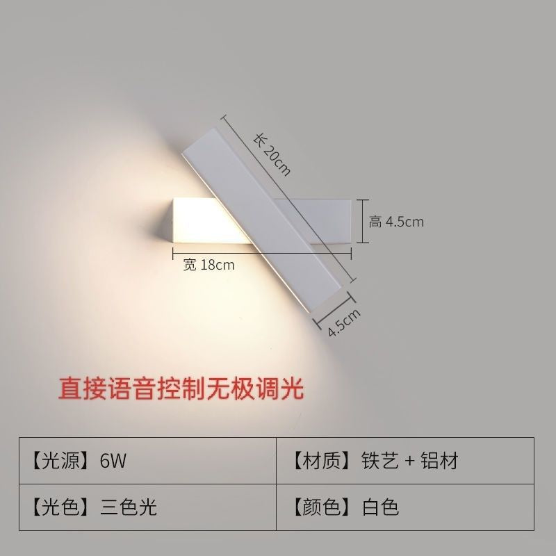 Bedroom bedside wall lamp modern minimalist living room background wall study room track creative rotating lighting fixture