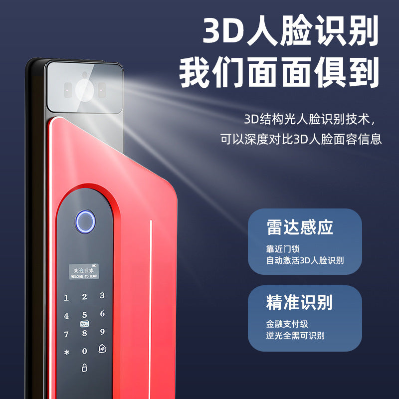 Precision-crafted ai face recognition smart lock 4.5inch - sentinel visual peephole screen fingerprint door lock