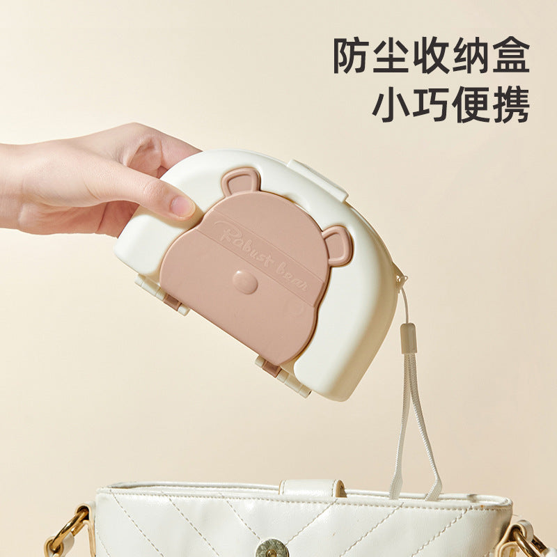 Special cleaning brush for baby bottles Silicone brush set Baby pacifier Straw brush Portable travel bag Drain rack