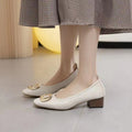 Chunky heel loafers for women - new spring/autumn 2024 collection - slip-on, low-cut, pointed-toe, soft sole, plus size women's shoes
