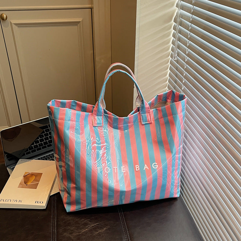 Printed letter large capacity tote bag - 2026 new spring trendy minimalist casual women's handbag tote