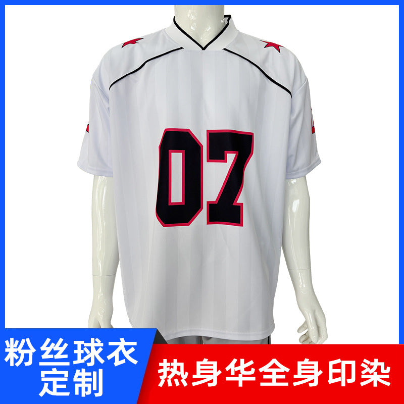 American retro sports jersey custom fan football jersey European and American street tide brand couple loose