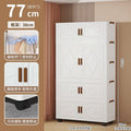Foldable storage cabinet - no assembly required, large capacity kids' wardrobe, double door organizer, simple rolling storage cabinet