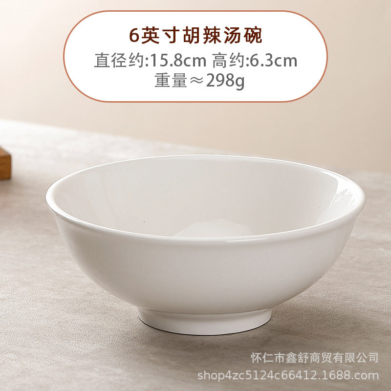 Wholesale ceramic bowl for home tableware spicy soup white rice bowl white porcelain small bowl soup bowl pure white bucket bowl rice