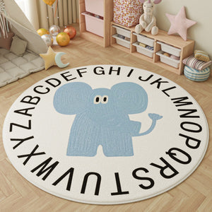 Cartoon round carpet imitation cashmere living room coffee table blanket bedroom bedside blanket tatami hanging basket foot mat computer chair mat