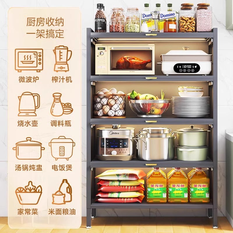 Kitchen storage rack floor-standing multi-functional home appliance storage cabinet cabinet shelf for home spice rack cabinet cupboard