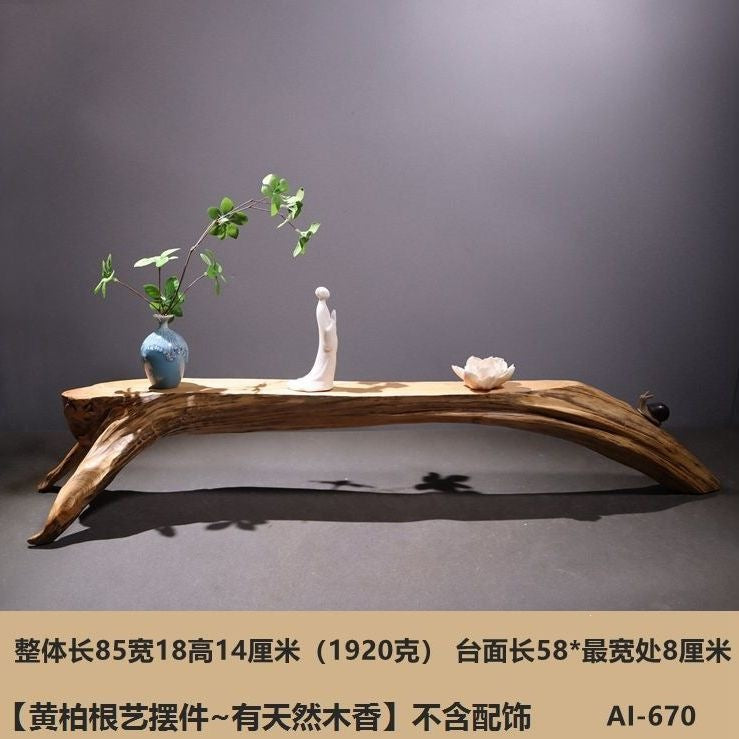 Weathered dead wood ornaments 2 thuja root carving bonsai bottom base tea ceremony tea room tea table dry tea table