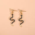Wholesale autumn/winter earrings: european and american cross-border jewelry, women's unique fashion creative alloy enamel snake-shaped high-end earrings