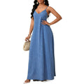 Amazon european and american bohemian style backless loose dress women's  summer new simple skirt