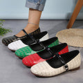 Exportplus size square toe mary jane leather shoes  spring & fall new arrivalflats one-word buckle women's shoes textureflatsflats