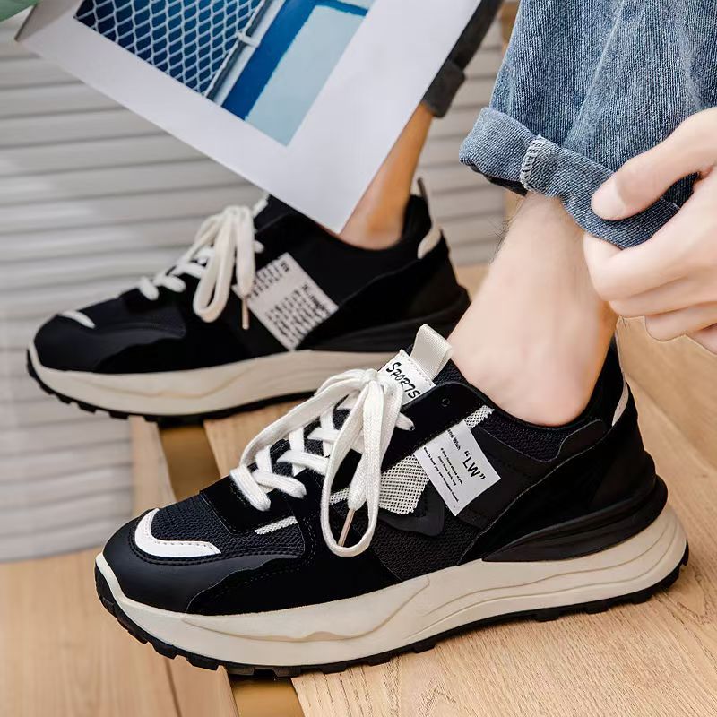 Popular men's shoes winter2025new arrivalmen breathable sports casualeasiest for matchthick solewaffle dad trendy shoes