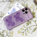 Purple glitter butterfly instant transformation case for iphone 17, apple 16, drop-proof full coverage soft case for girls, iphone 15 compatible