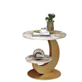Accessible luxury slate sofa side table casual modern double-layer corner table small round table creative balcony coffee table bedside table round table