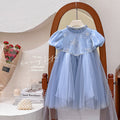 summer girls' dress - frozen princess couture gown - puffy mesh bubble sleeve princess dress - ready stock wholesale