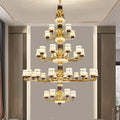 For home house classy chandelier natural jade duplex new lamp zhongshan full copper ancient town new chinoiserie marble