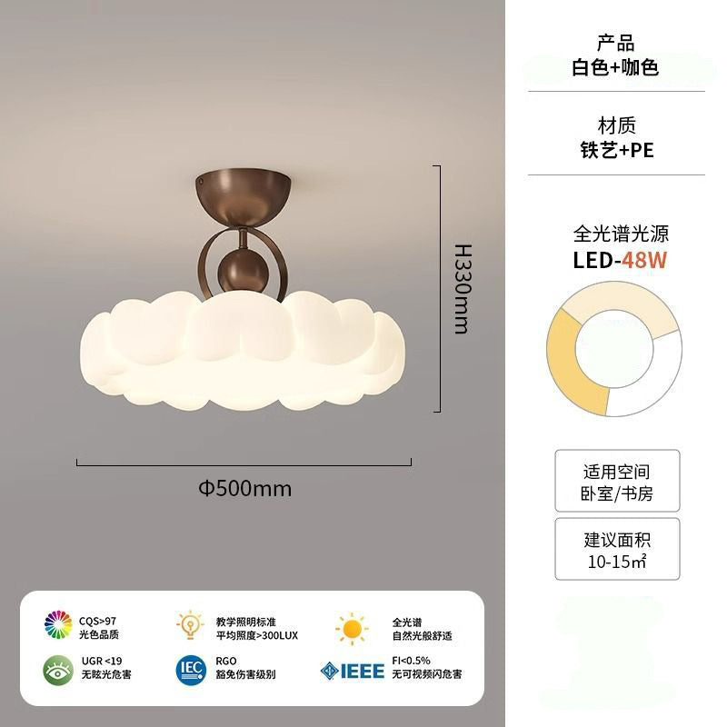 [Strict selection] 2025 new ceiling lamp medieval cream wind master bedroom princess room feather eye protection study chandelier
