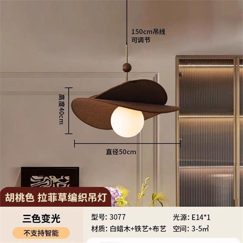 French medieval chinese ancient style rattan lamp restaurant japanese retro dining table chandelier bedroom master bedroom study balcony