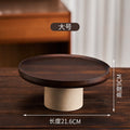 Acacia wood retro high-footed tray medieval style jewelry storage tray display tray living room desktop fruit tray fruit tray