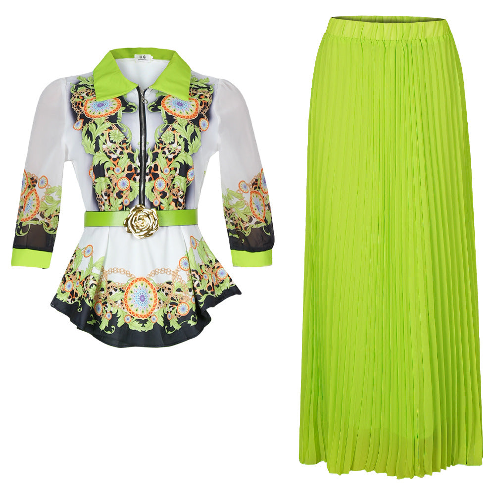 foreign trade fashion  new arrival african  lapel topssuit women's plus size printed dress