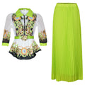 foreign trade fashion  new arrival african  lapel topssuit women's plus size printed dress