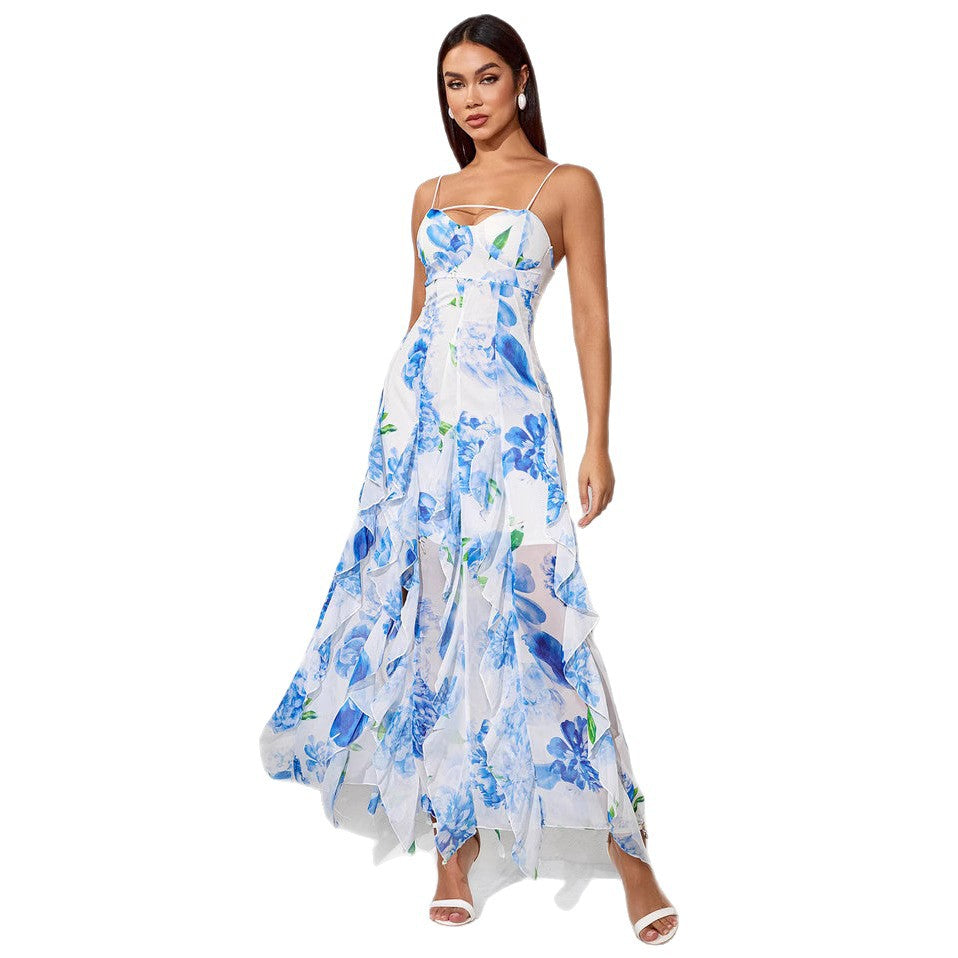 fashiontube top suspender slit sexy evening dress women's silmclassysenseelegance party prom dress