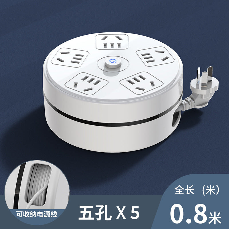 Retractable power strip with cord, multi-purpose extension cord, long cord, multi-function socket panel, multi-outlet with usb charging ports